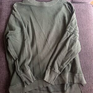 Olive Green distressed Women's pullover